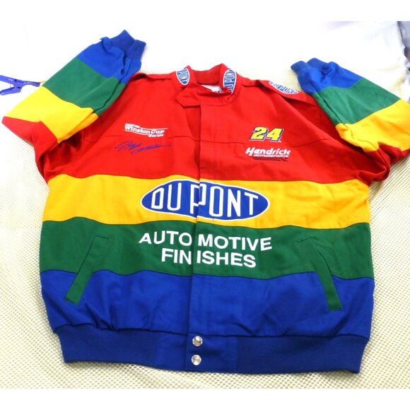 Jeff Gordon 24 DuPont Racing Jacket XL Chase Authentics 100% Cotton NASCAR Red/M - Picture 1 of 16